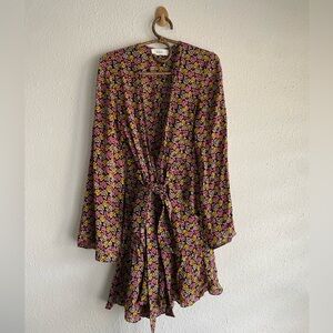 A.L.C. Floral Mini Dress - Pink and Yellow